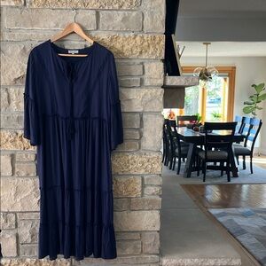 World Market Navy Blue Long Sleeve Dress Size L/XL